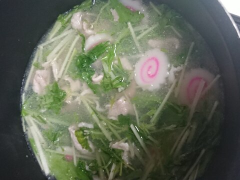 豚肉と水菜のスープ